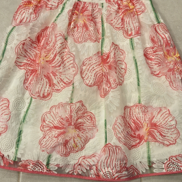 Lilly Pulitzer Darcelle Resort White Clover Cup Fit & Flare Embroidered Dress - Picture 6 of 11